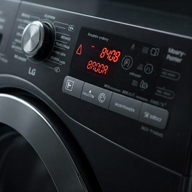 LG washing machine display showing an error code